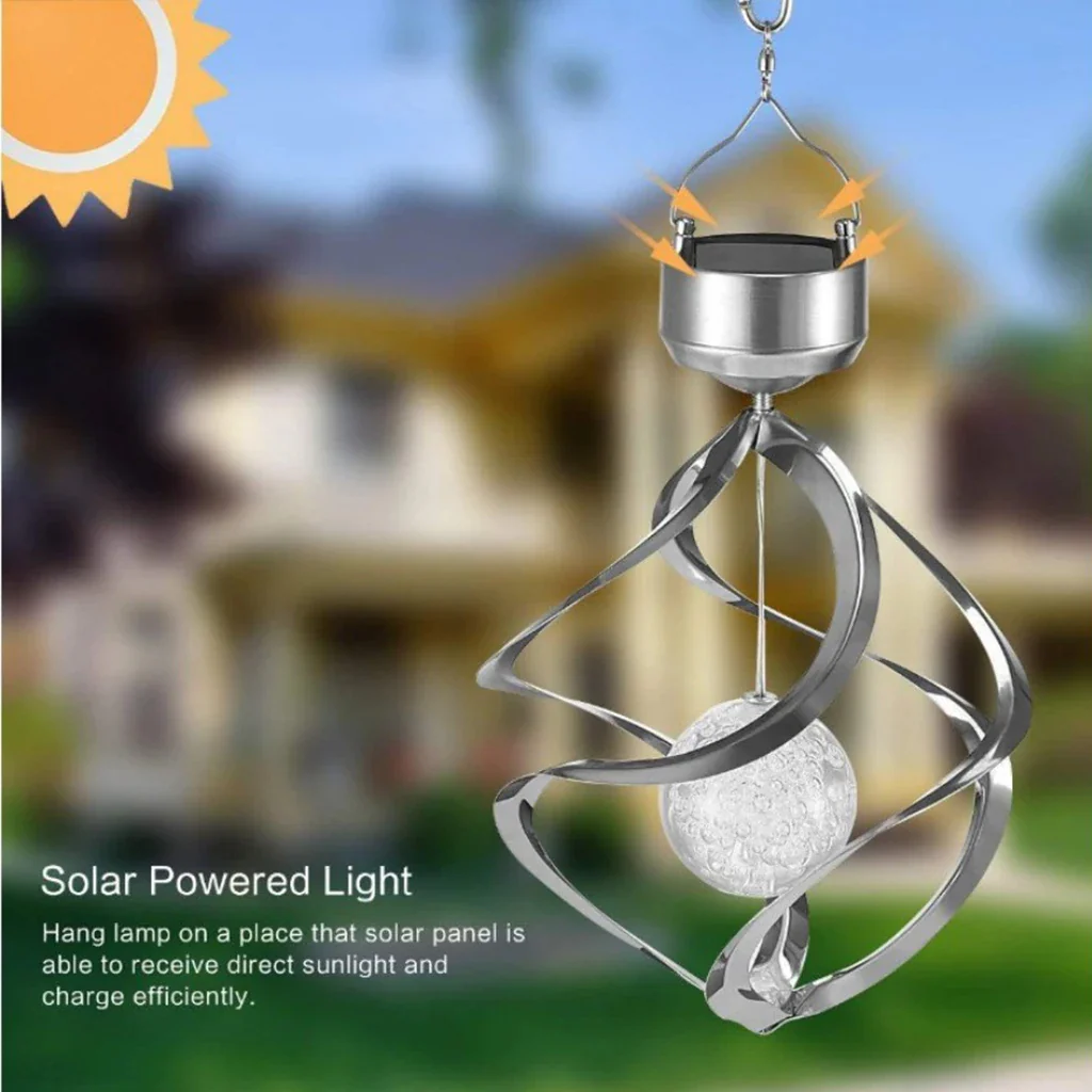 Solar Wind Chime Spinner LED Lamp - Image 2