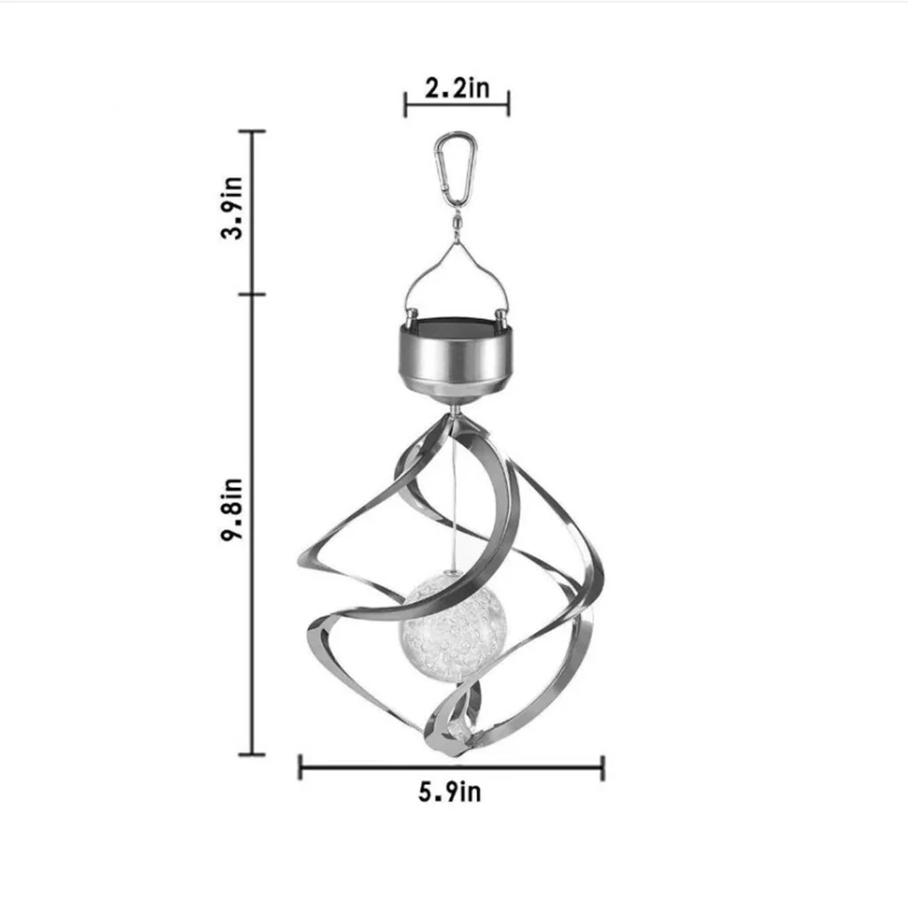 Solar Wind Chime Spinner LED Lamp - Image 3