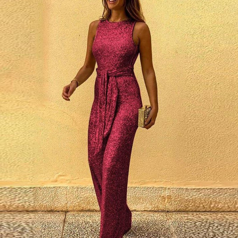 Solid Glitter Jumpsuit - Image 4