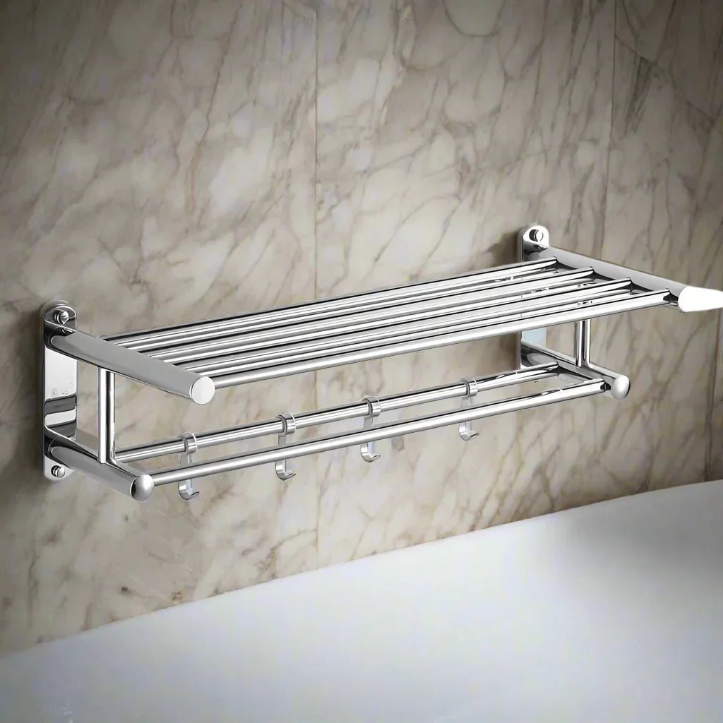 Space-saving wall rack with modern minimalist design for bathroom and kitchen - Image 3