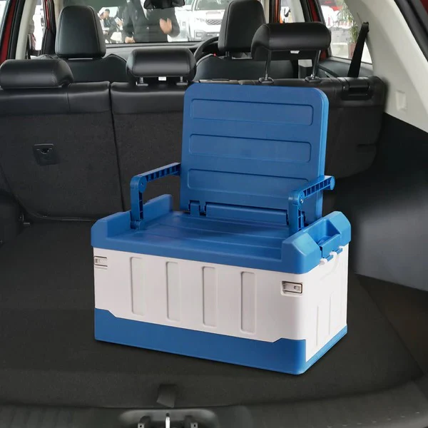 Spacious Indoor / Outdoor Collapsible Trunk Storage Bin Container With Seat - Image 2