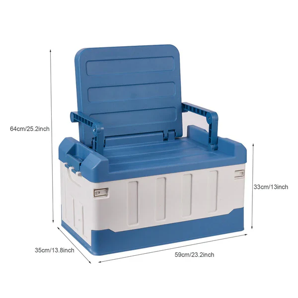 Spacious Indoor / Outdoor Collapsible Trunk Storage Bin Container With Seat - Image 6