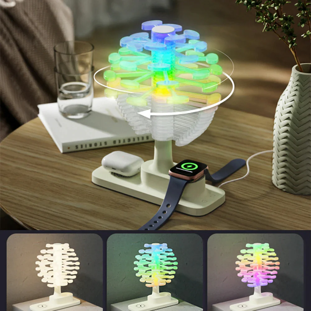 Spiral Tree Table Lamp with Integrated Wireless Charger - Image 3