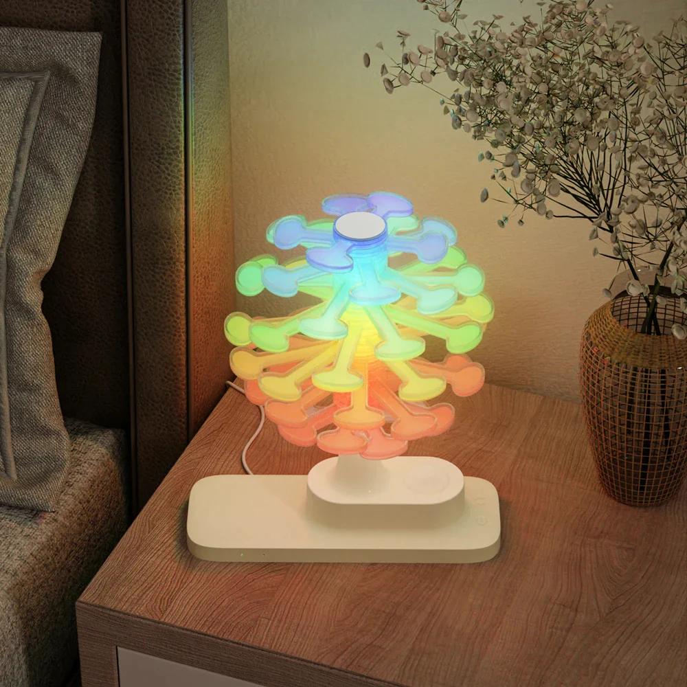 Spiral Tree Table Lamp with Integrated Wireless Charger - Image 4