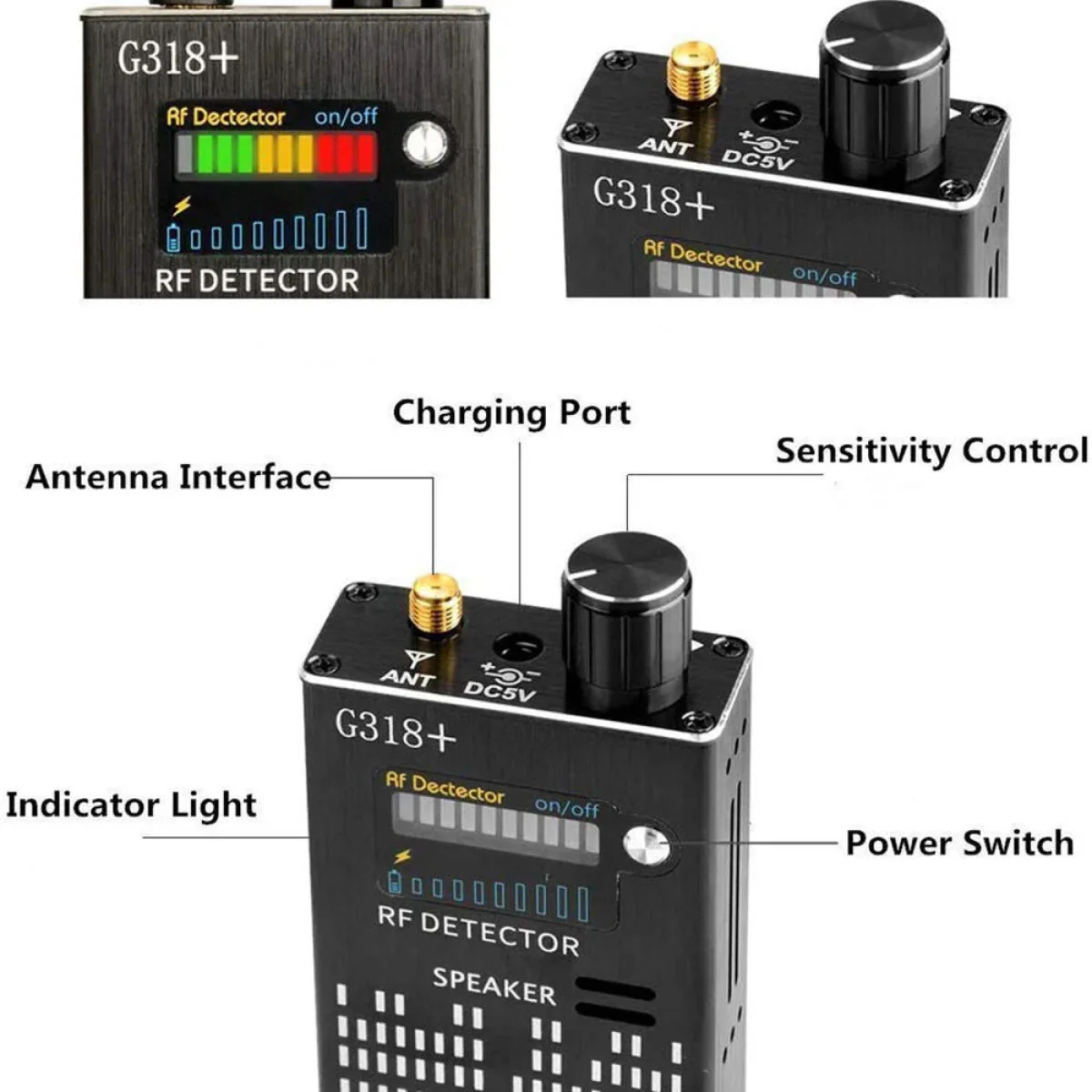 Spy Detector Device | RF Bug Detector, Hidden Camera & GPS Tracker Finder with Laser Lens - Anti-Spy Signal Protection - Image 5