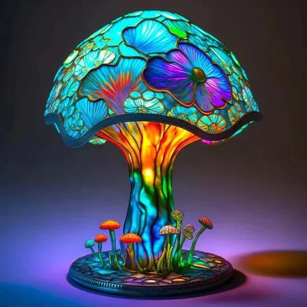 Stained Glass Plant Series Table Lamp - Image 2