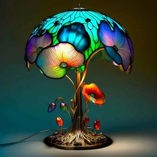 Stained Glass Plant Series Table Lamp - Image 3