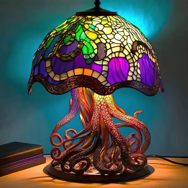 Stained Glass Plant Series Table Lamp - Image 4