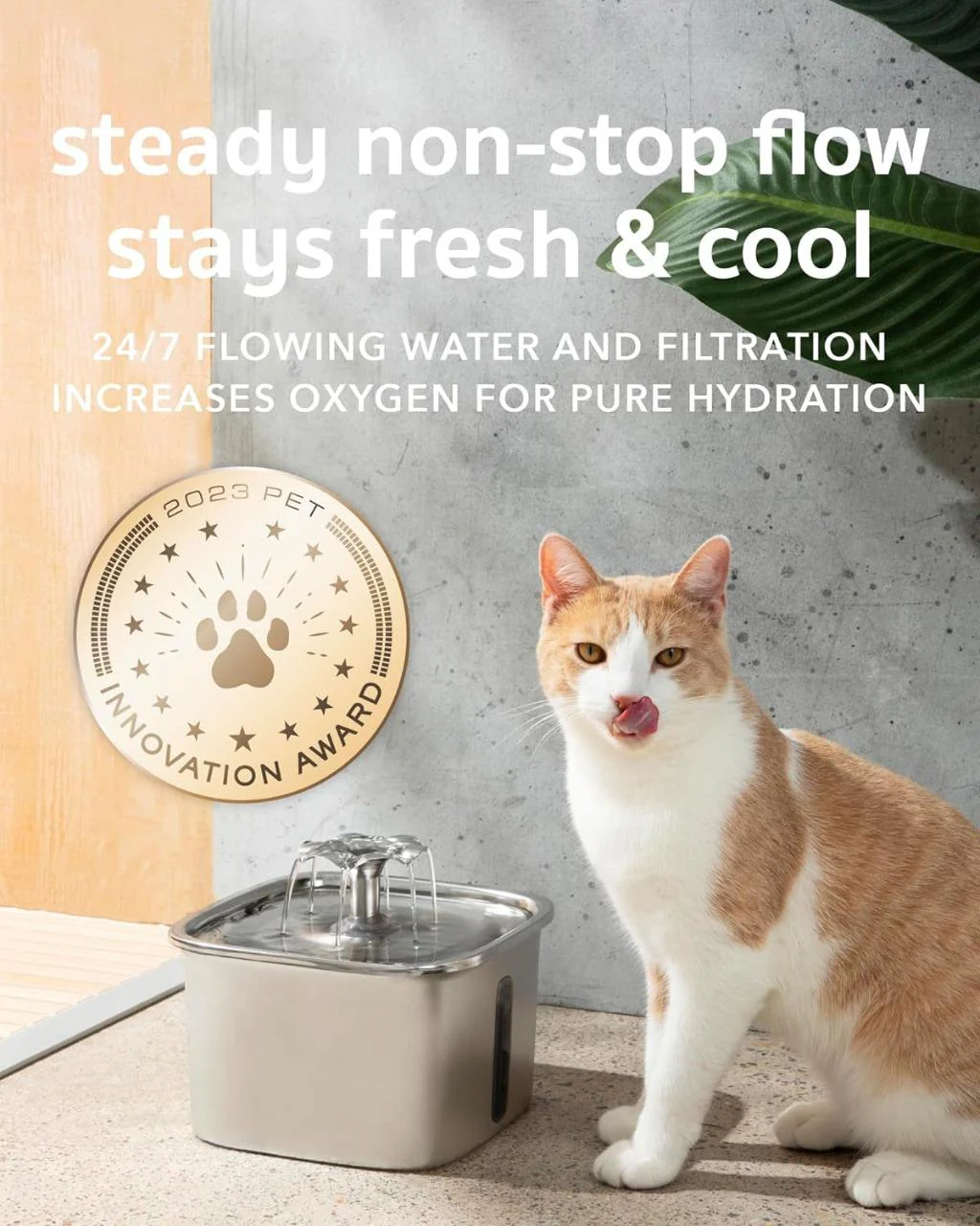 Stainless Steel Cat Water Fountain - Image 3