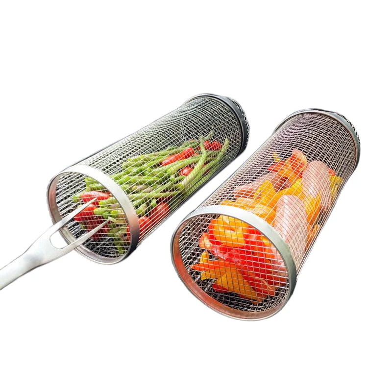 Stainless Steel Rolling BBQ Grill Basket - Image 9
