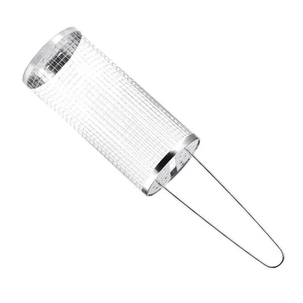 Stainless Steel Round Barbecue BBQ Grilling Basket - Image 11