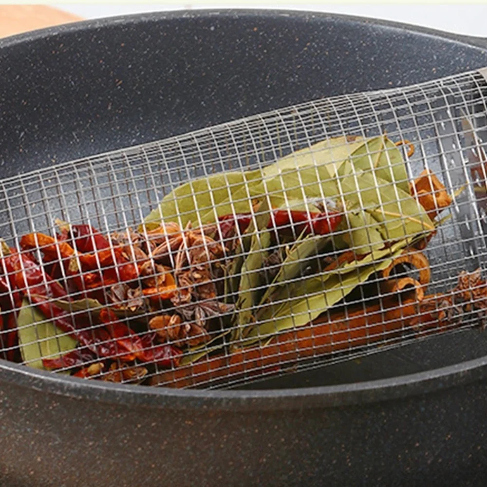 Stainless Steel Round Barbecue BBQ Grilling Basket - Image 7