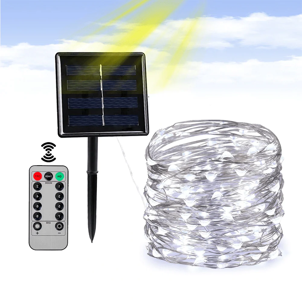String Solar Lights Outdoor (Clear Cable) - Image 8