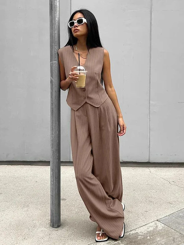 Striped Pants and Vest Set - Image 2