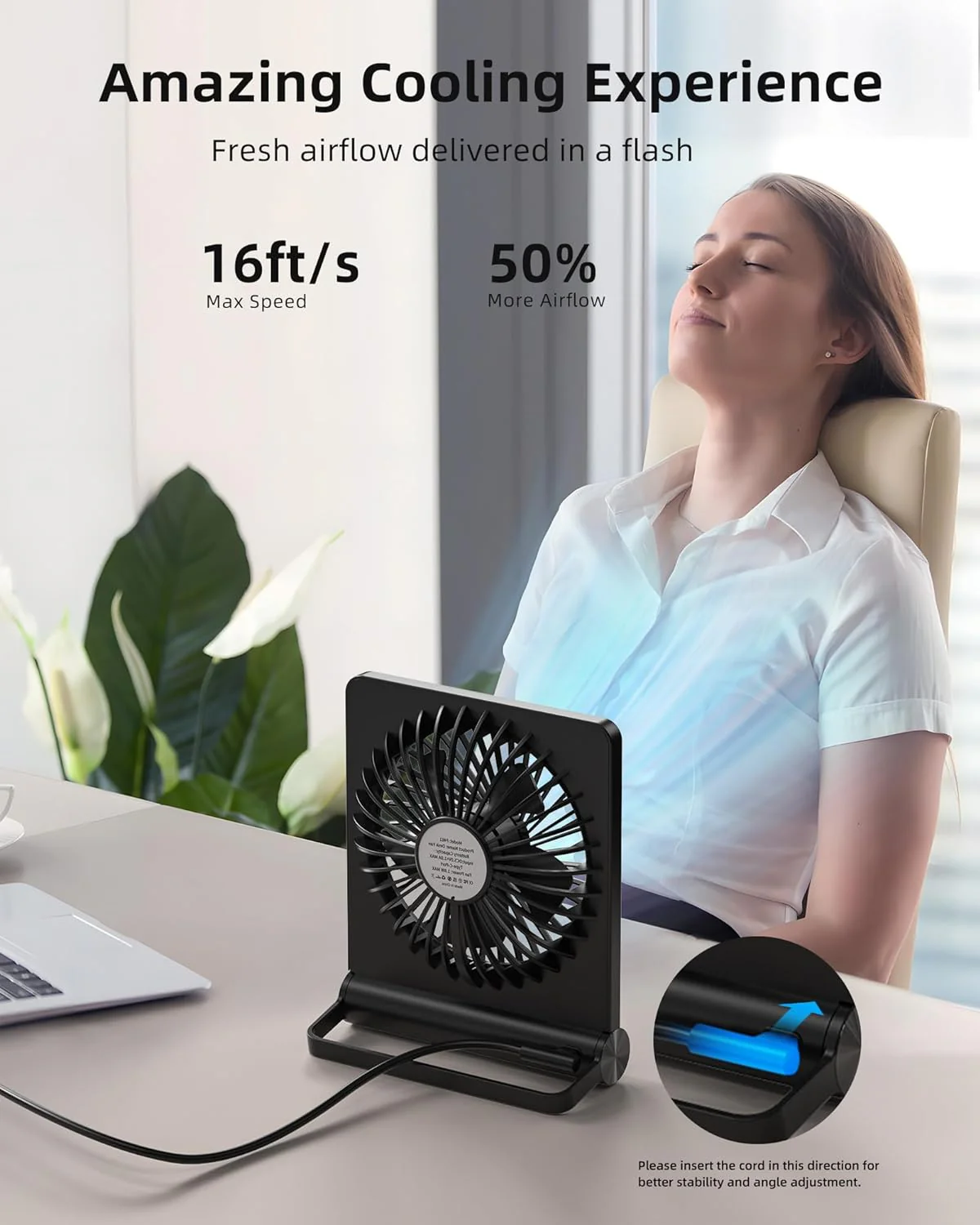 Ultra Quiet Small Desk Fan - Image 4