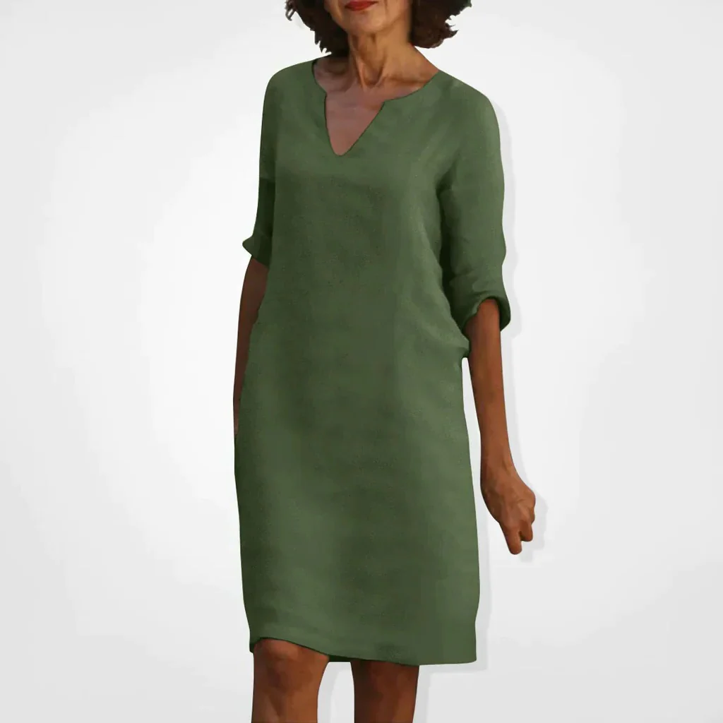 Summer Dress With V-Neck - Image 10