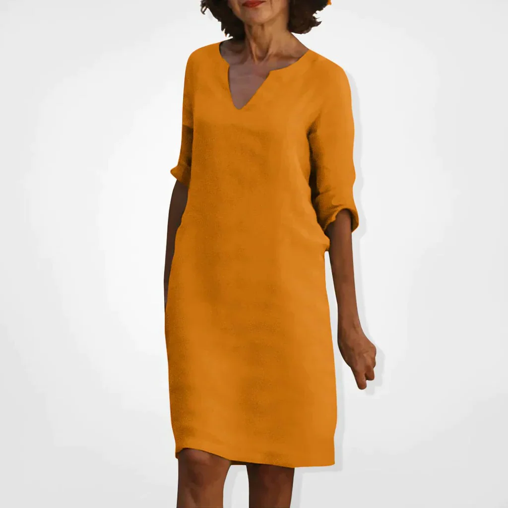 Summer Dress With V-Neck - Image 11