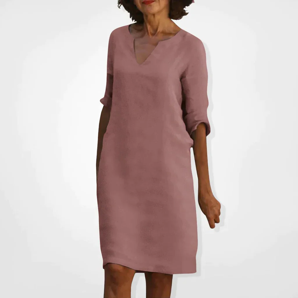 Summer Dress With V-Neck - Image 13