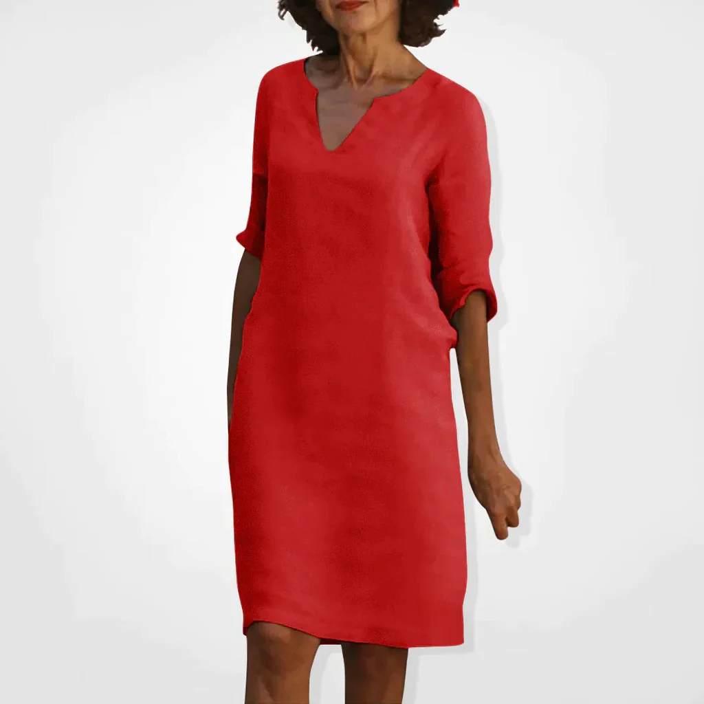 Summer Dress With V-Neck - Image 3