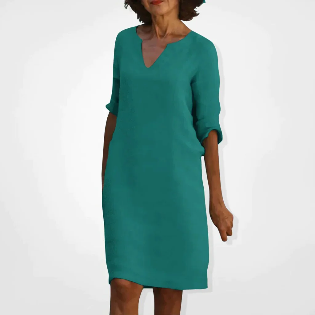 Summer Dress With V-Neck - Image 5