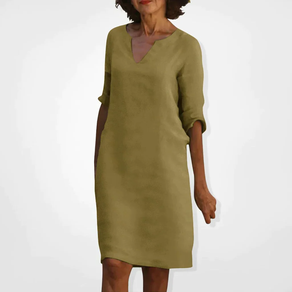 Summer Dress With V-Neck - Image 6