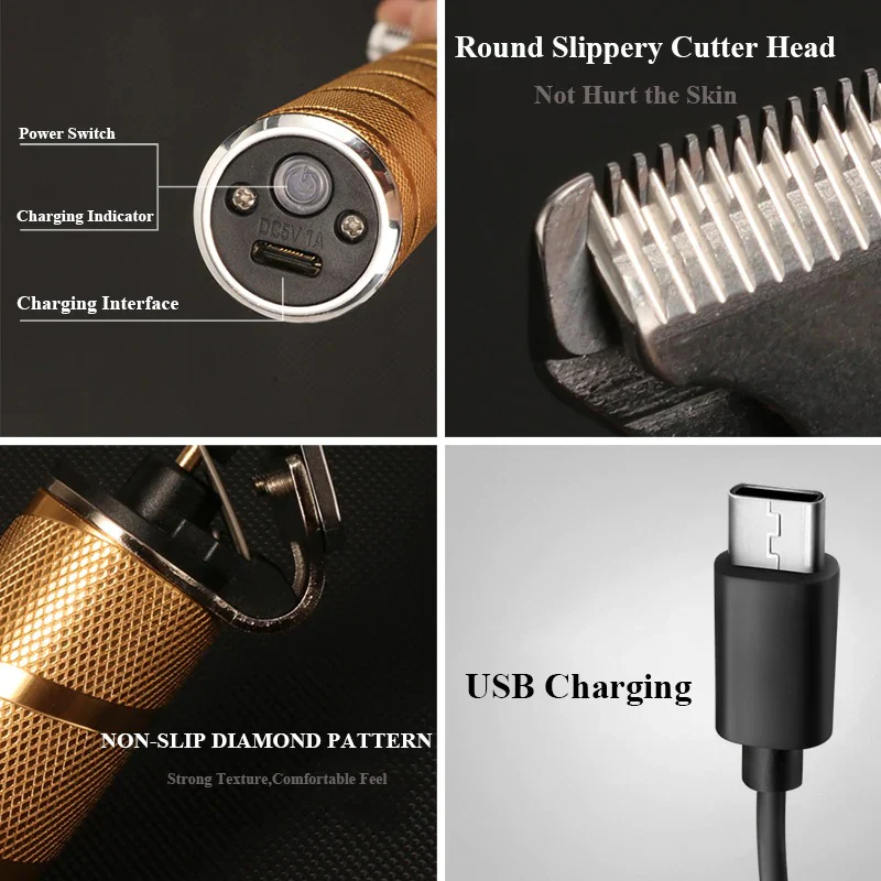 Professional Hair Clippers for men gold Set | Gold Hair Clippers Cordless - Image 4