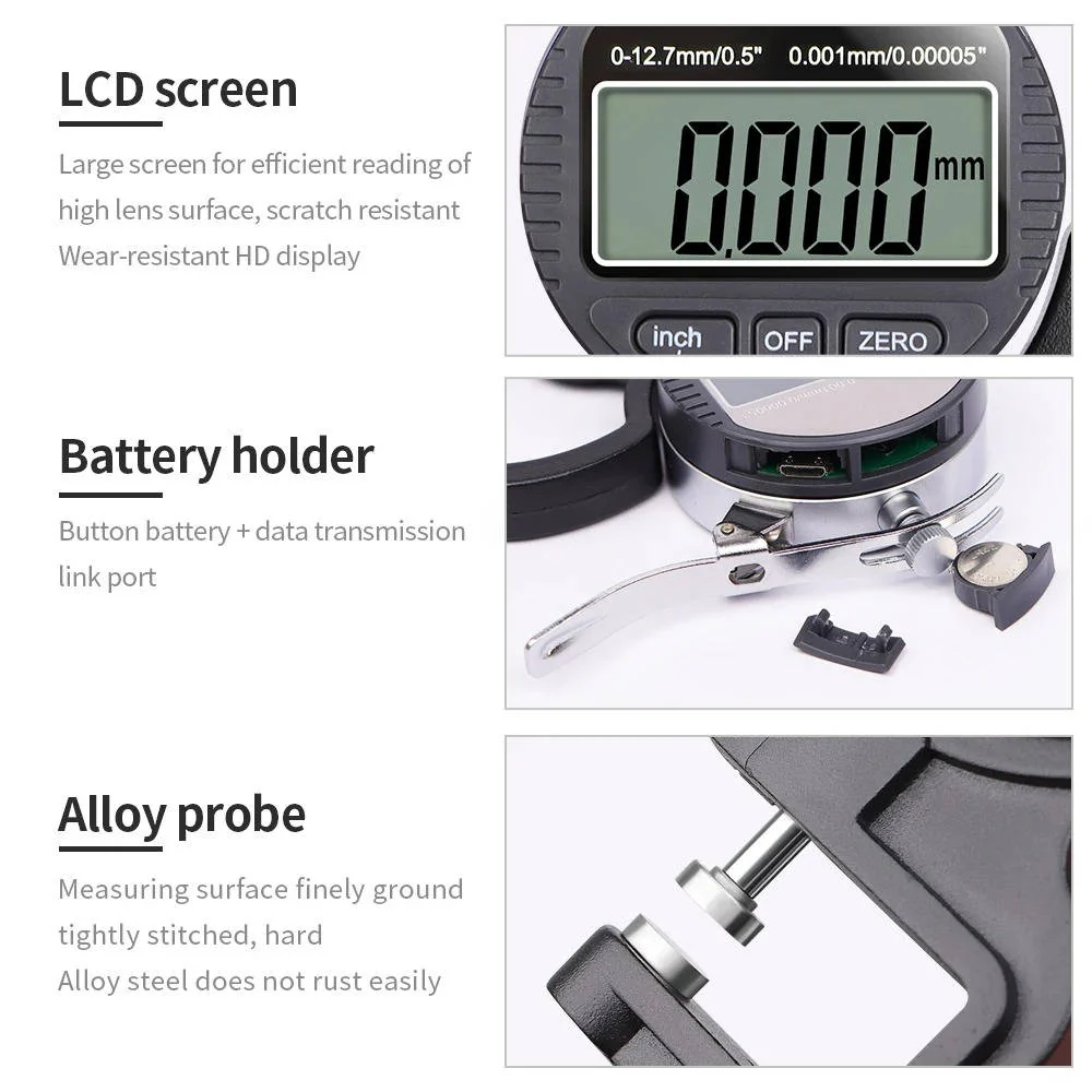 Thickness Gauge Measure Thickness Of Paper Cloth Metal 0.001mm - Image 5