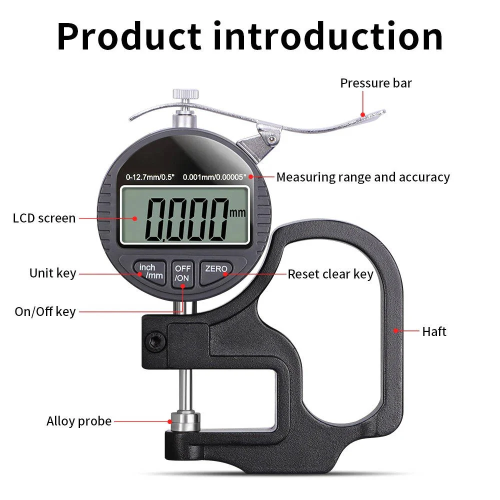 Thickness Gauge Measure Thickness Of Paper Cloth Metal 0.001mm - Image 7