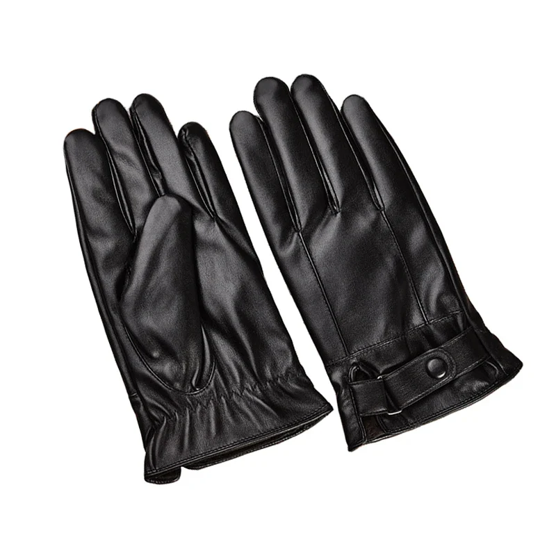 Touch Screen Men's Leather Gloves for Winter - Image 8
