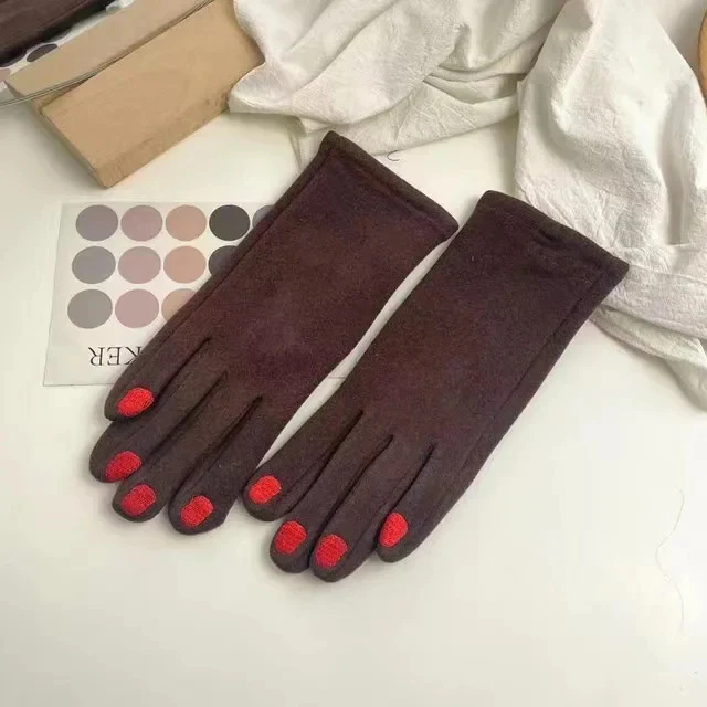 Touch Screen Winter Gloves with Nail Polish Design - Image 7