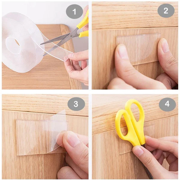 Transparent Sticky Nano Tape Double Sided Grip Reusable Home Tape Traceless Glue - Image 5