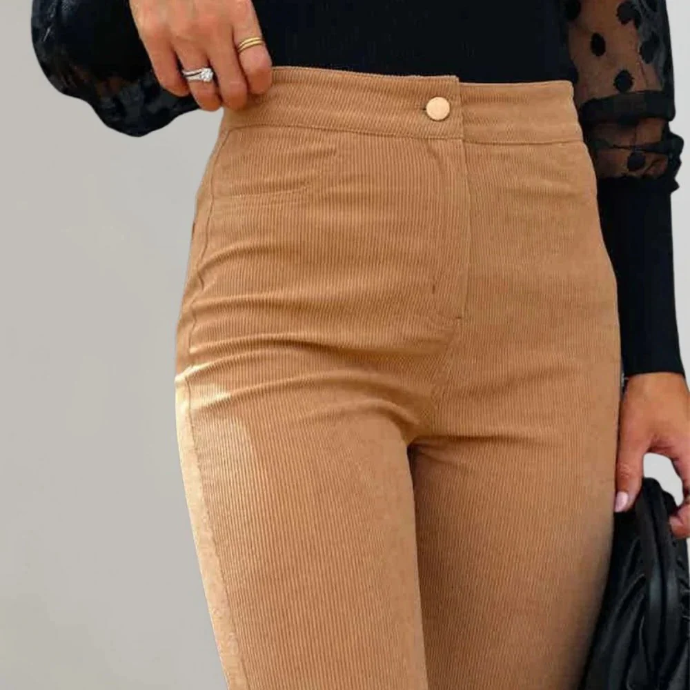 Trendy Corduroy Flared Trousers - Image 3