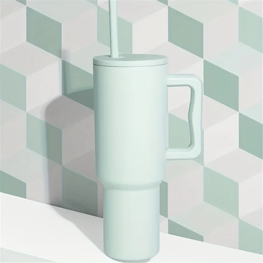 Trendy Stainless Steel Insulated Water Bottle with Straw and Handle - Image 8