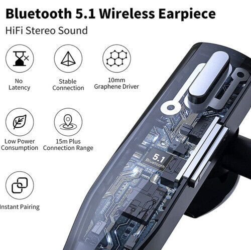 Trucker Dual Mic Wireless Bluetooth 5.1 Noise Cancelling Headset/Earpiece - Image 3