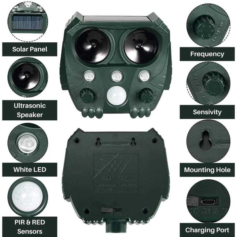 Ultrasonic Cat Repellent Ultrasound and Noise Sonar Repellent Deterrent for Cat, Fox, Rat, Squirrel and Dog - Image 4