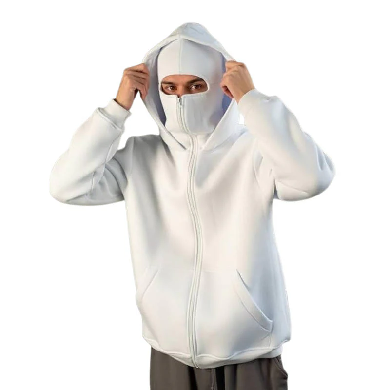 Unisex Full Zip Balaclava Hoodie - Image 6
