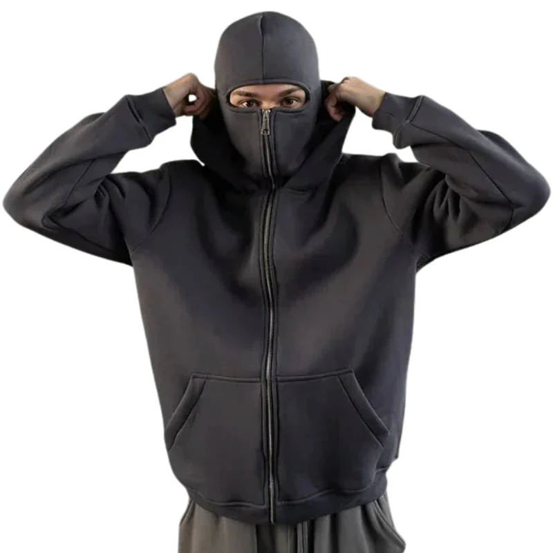 Unisex Full Zip Balaclava Hoodie - Image 7