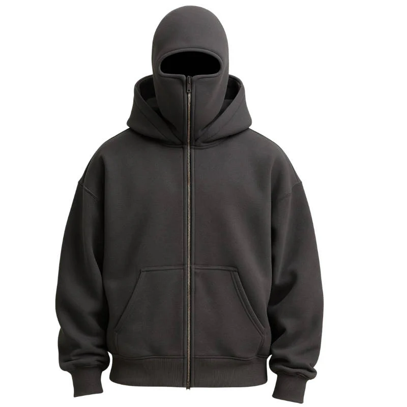 Unisex Full Zip Balaclava Hoodie - Image 8