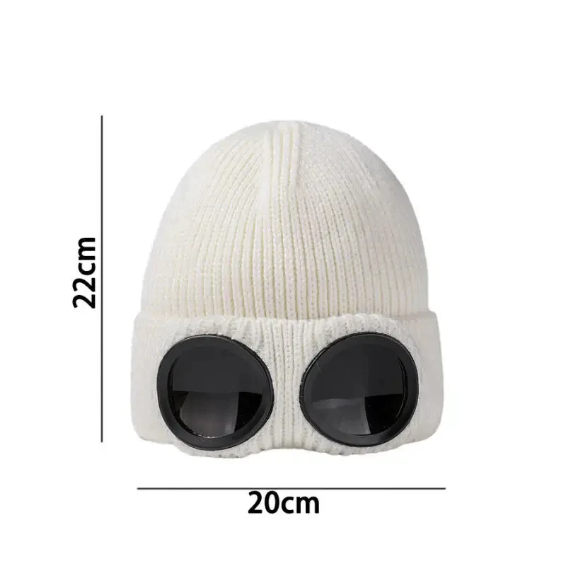 Unisex Goggles Winter Hat Knitted Beanie - Image 3