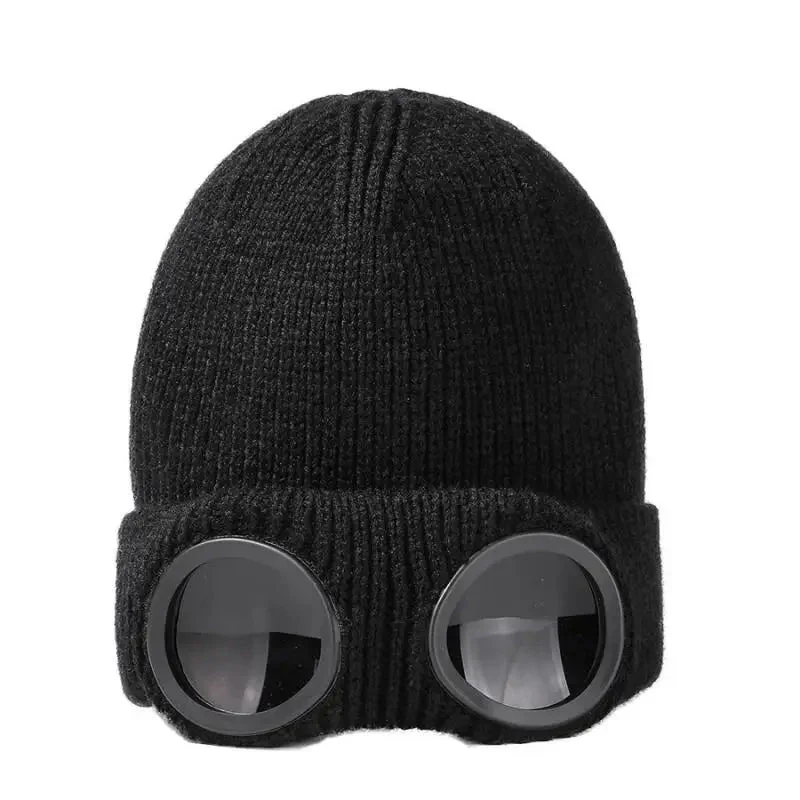 Unisex Goggles Winter Hat Knitted Beanie - Image 4