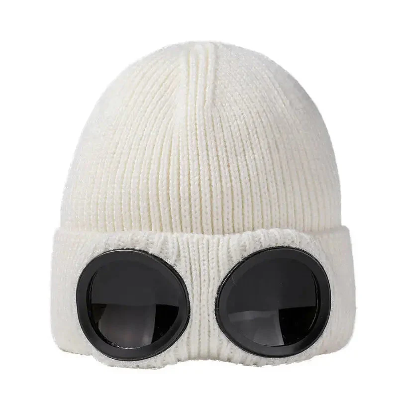Unisex Goggles Winter Hat Knitted Beanie - Image 5