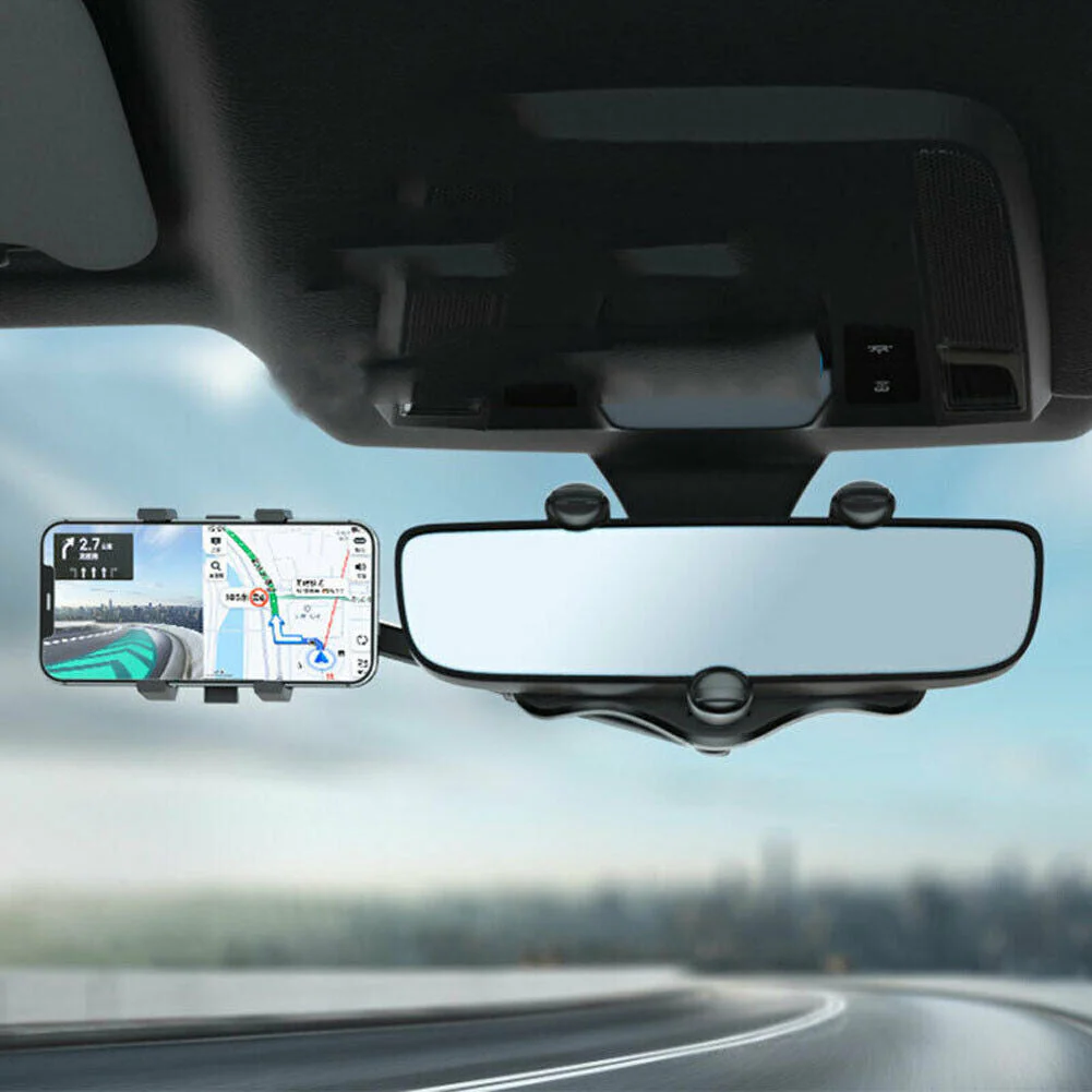 Universal Car Rearview Mirror Hands Free Phone Holder - Image 2