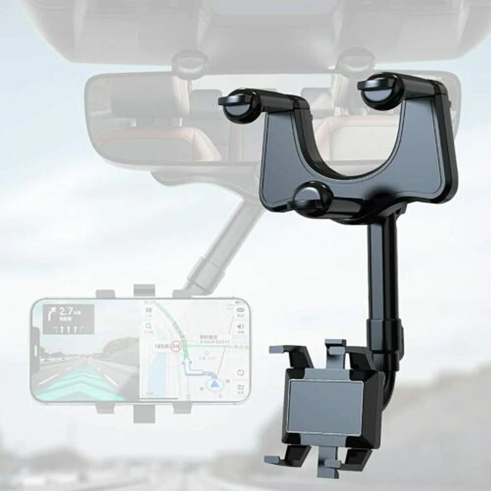 Universal Car Rearview Mirror Hands Free Phone Holder - Image 3