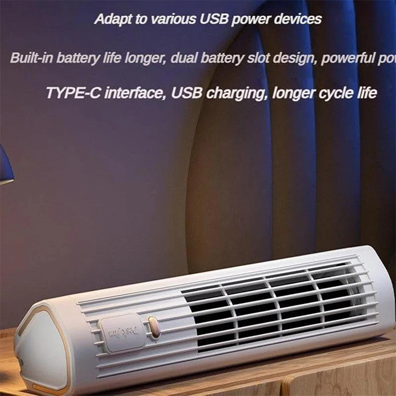 USB Rechargeable Portable Air Conditioner Tower Fan - Image 2
