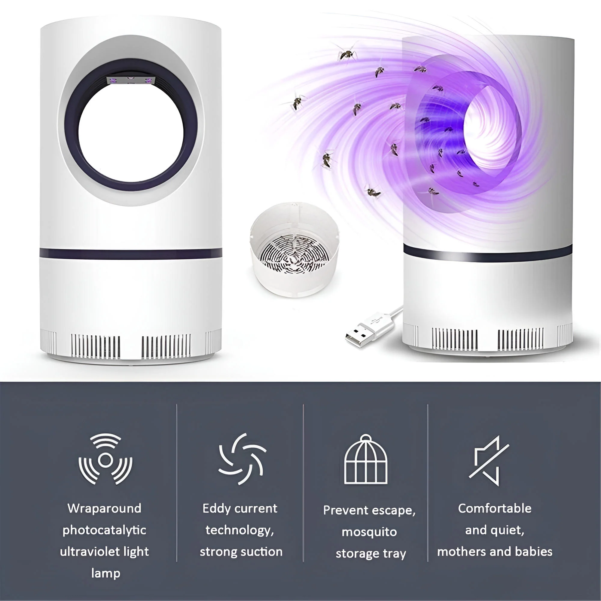 UV Light Insect Trap - Indoor/Outdoor Mosquito Fly Killer - Image 3