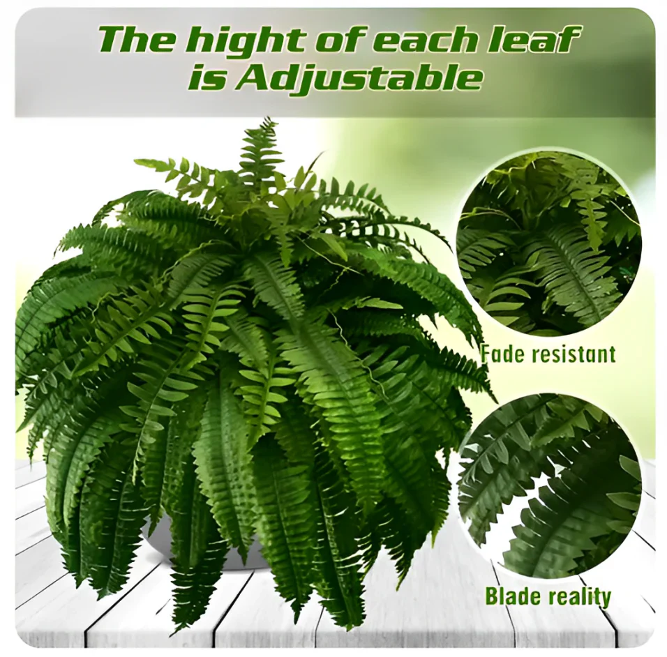 UV Resistant Lifelike Artificial Boston Fern For Outdoors - Image 6