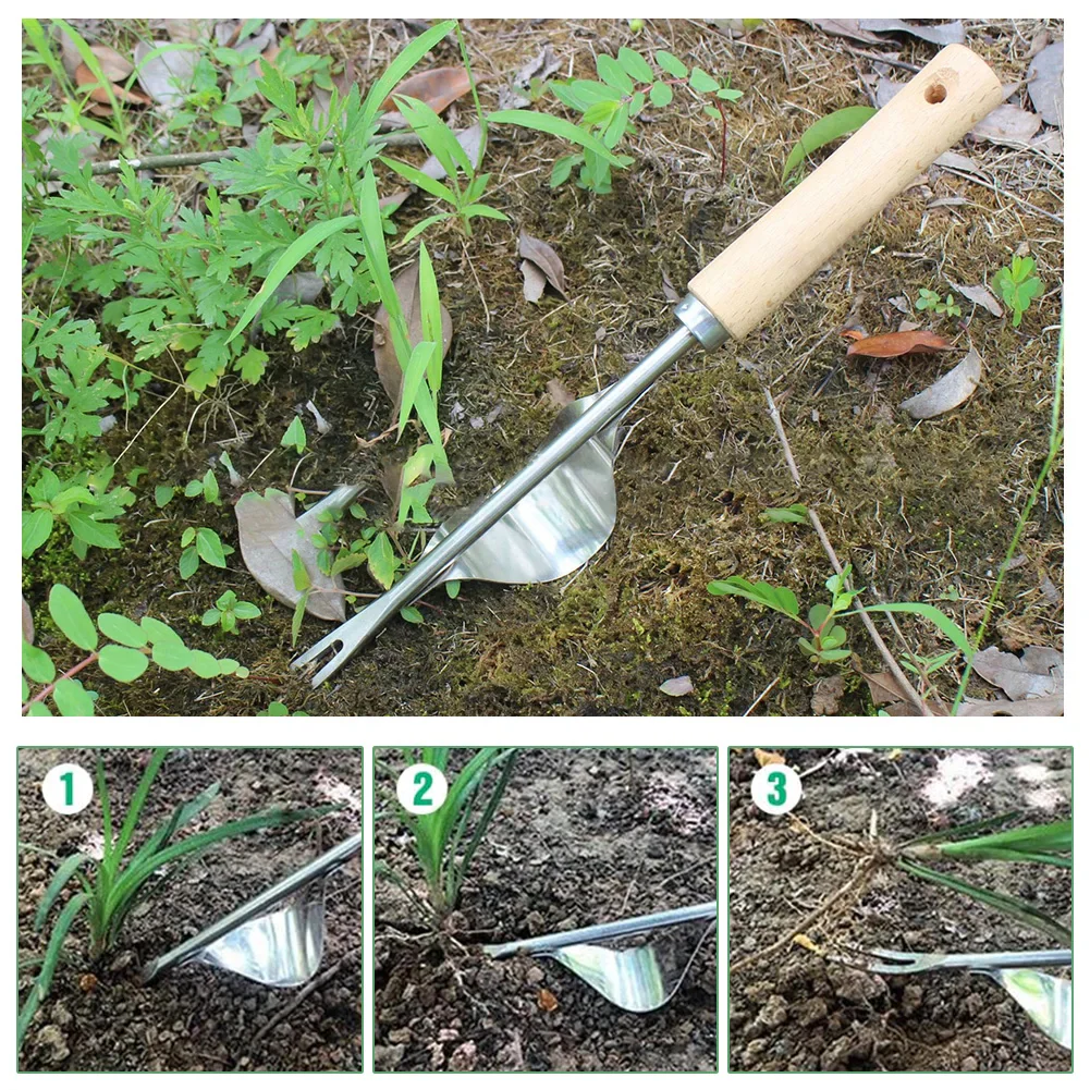 V-Shaped Weed Puller Tool with Long Handle - Image 3