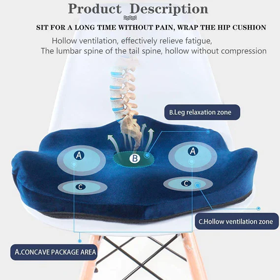 Versatile Memory Foam Seat Cushion for Lower Back Pain Relief - Image 2