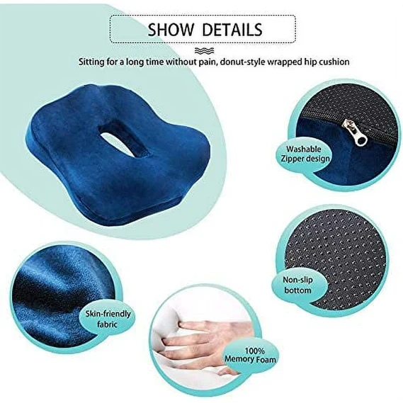 Versatile Memory Foam Seat Cushion for Lower Back Pain Relief - Image 3