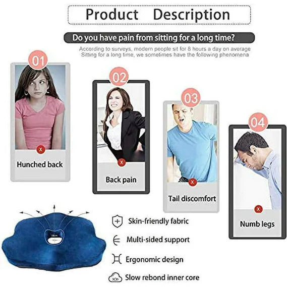 Versatile Memory Foam Seat Cushion for Lower Back Pain Relief - Image 4